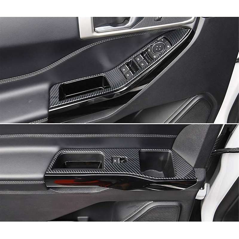 Car Door Window Lift Panel Cover Trim Carbon Fiber for Explorer 2020 2021 2022 2023 Interior Accesso
