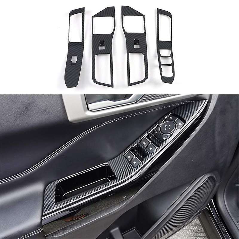 Car Door Window Lift Panel Cover Trim Carbon Fiber for Explorer 2020 2021 2022 2023 Interior Accesso