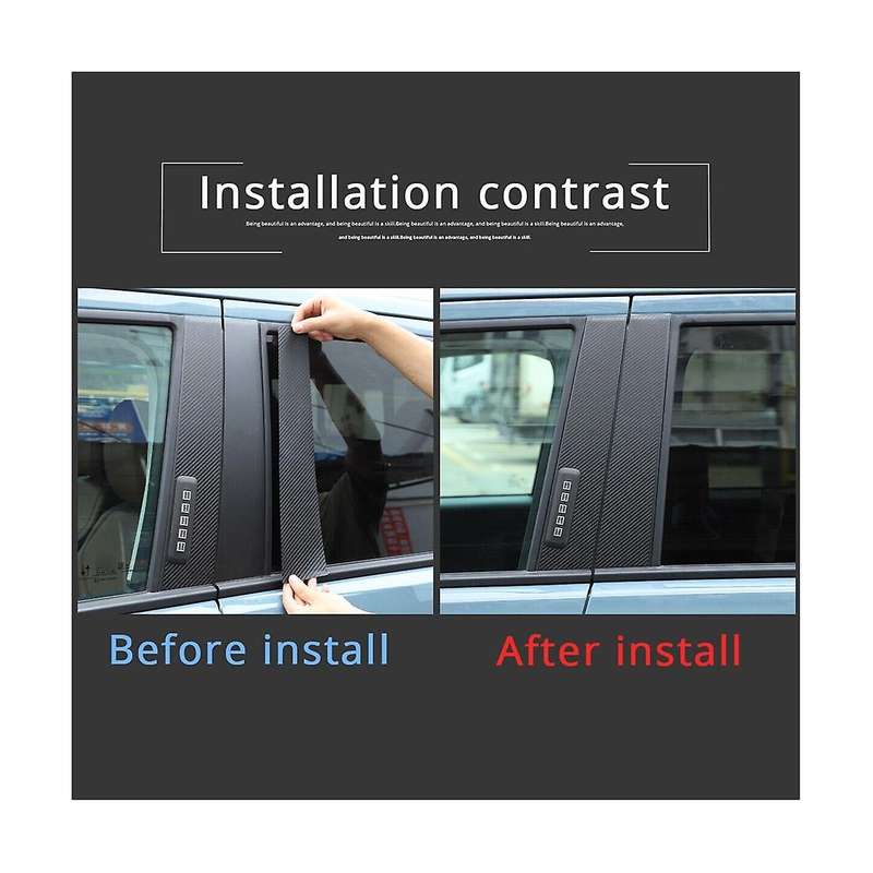 Car Door Window Pillar Post Cover Trim Sticker for 2022 2023 Accessories ,carbon Fiber Pattern