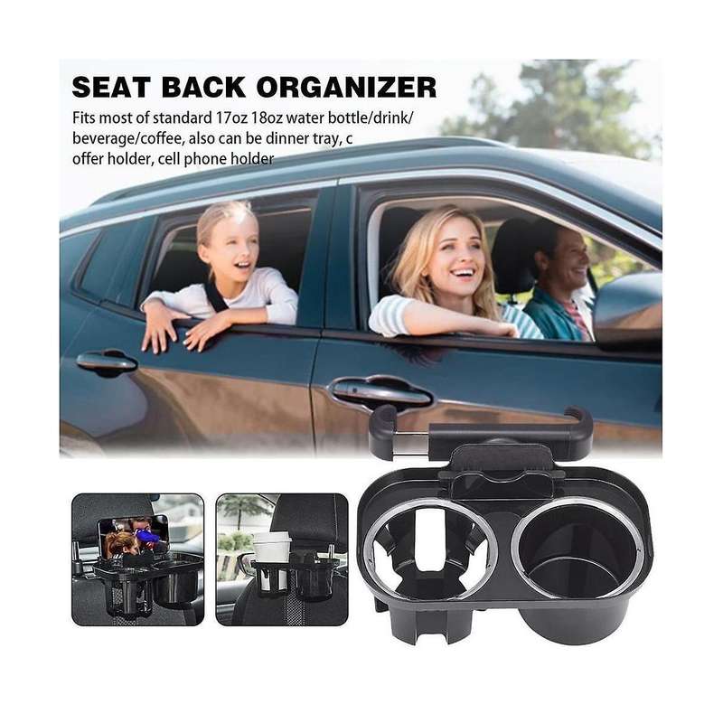 Car Double Cup Holder Car Beverage Holder Rear Pillow Snack Tray Universal Car Supplies