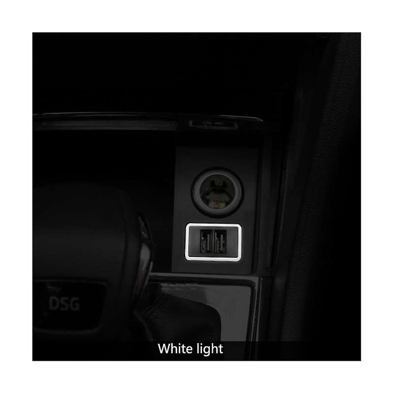 Car Double USB Charger GT Fast Charging for Kodiaq 2017-2020 Adapter Lighter Mount with Light Blue