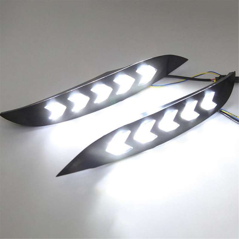 Car DRL Daytime Running Light for Axela 2019-2020 LED Fog Lamp Turn Signal Indicator White Yellow B