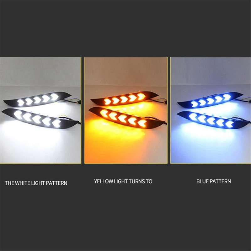 Car DRL Daytime Running Light for Axela 2019-2020 LED Fog Lamp Turn Signal Indicator White Yellow B