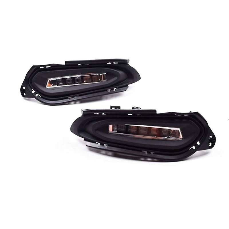 Car DRL 12V LED Car Daytime Running Light Fog Lamp with Dynamic Turn Signal for -V 2015-2018