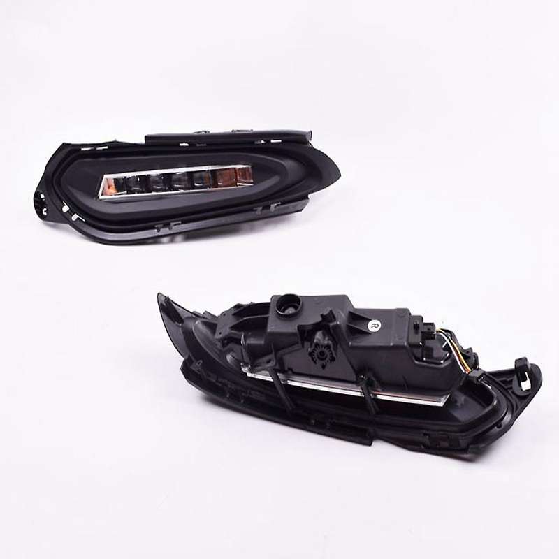 Car DRL 12V LED Car Daytime Running Light Fog Lamp with Dynamic Turn Signal for -V 2015-2018