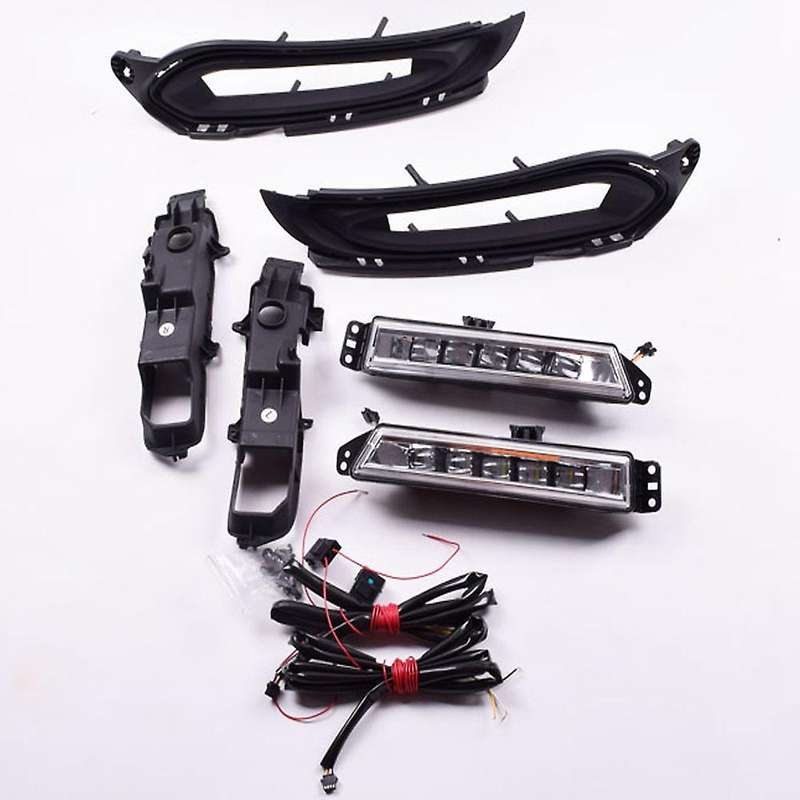 Car DRL 12V LED Car Daytime Running Light Fog Lamp with Dynamic Turn Signal for -V 2015-2018