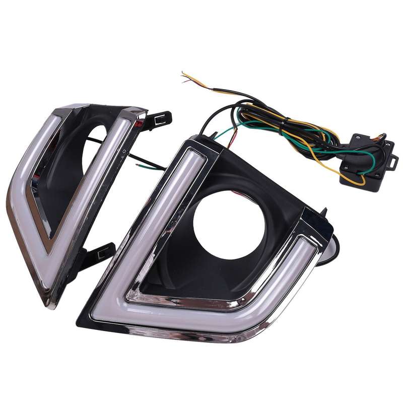 Car DRL Daytime Running Lights LED Fog Light Lamp for 2014-2016 Car Accessories White&Yellow&Blue