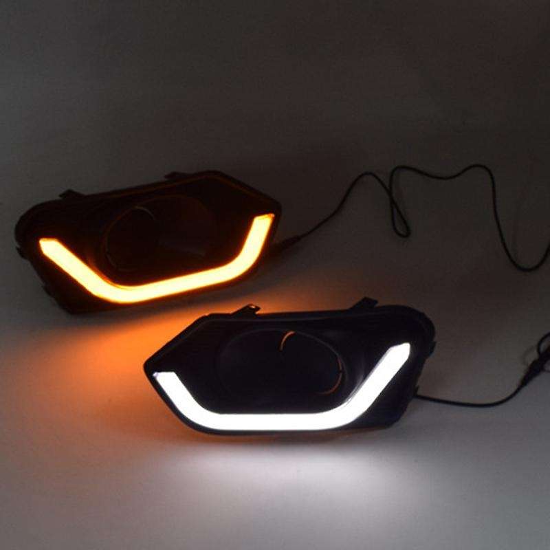 Car DRL Lamp 12V LED Daytime Running Light Daylight for Dzire 2017-2019 Yellow Turn Signal