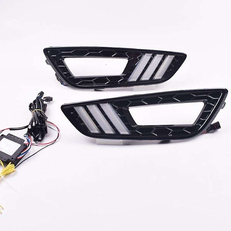 Car DRL Daytime Running Lights Led Turning Signal Lamps 12V Fog Lamps for Focus 3 2015 2016 2017
