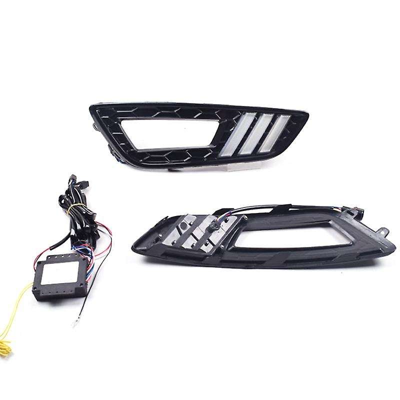 Car DRL Daytime Running Lights Led Turning Signal Lamps 12V Fog Lamps for Focus 3 2015 2016 2017