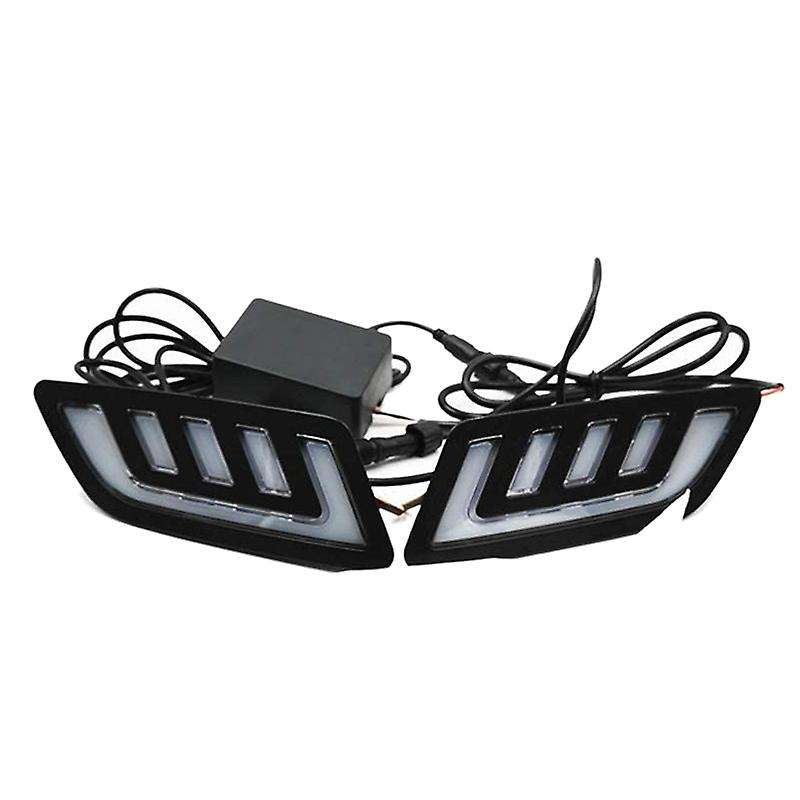 Car DRL Daytime Running Lights Mask Grille LED Lamp with Turning Signal for NAVARA NP300 D23 2015-20