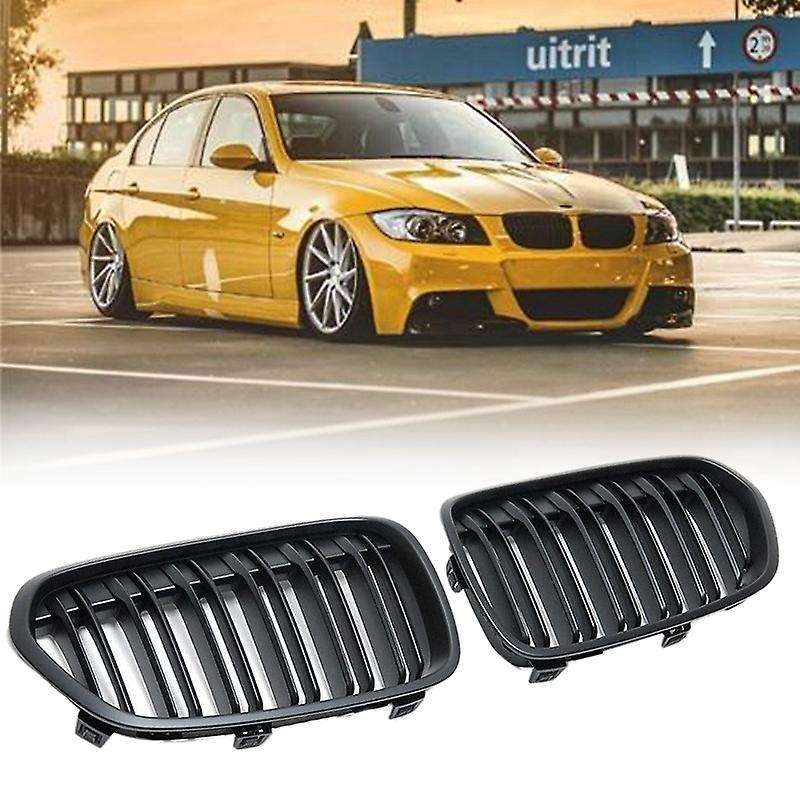 Car Dual Slat Matte Black Front Kidney Grilles Set for F52 1-Series 2018-2021