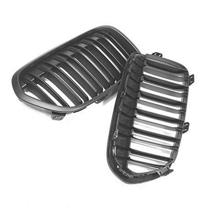 Car Dual Slat Matte Black Front Kidney Grilles Set for F52 1-Series 2018-2021