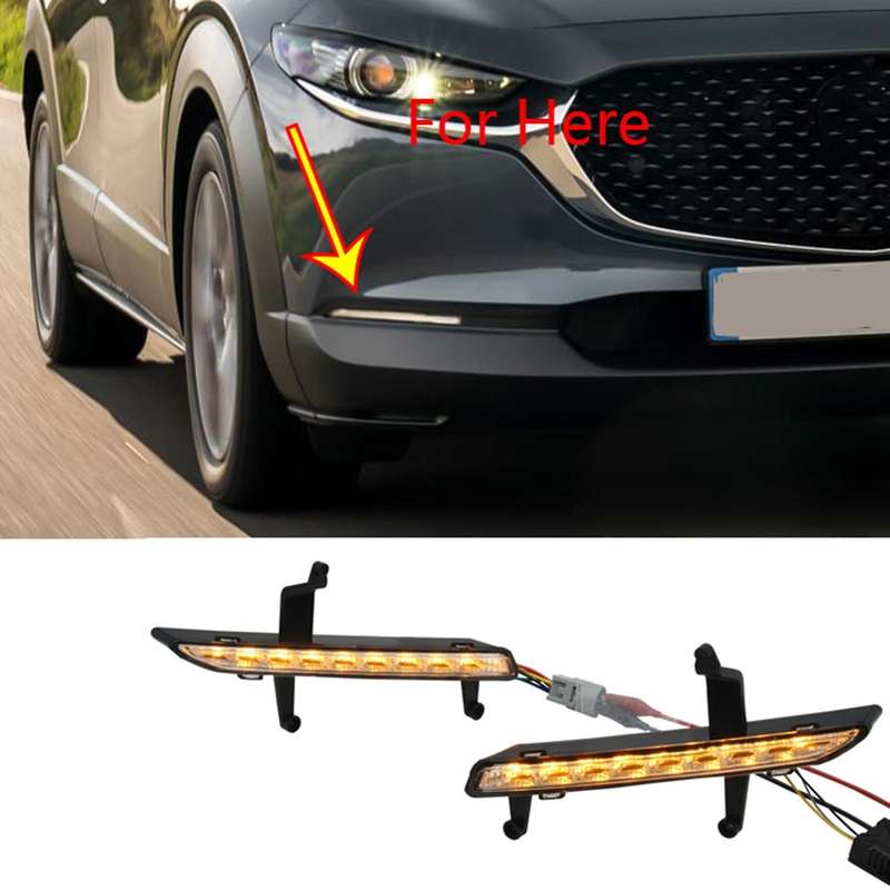 Car DRL LED Daytime Running Light Fog Lamp Decoration Dynamic Flowing Light for CX30 -30 2018-2019