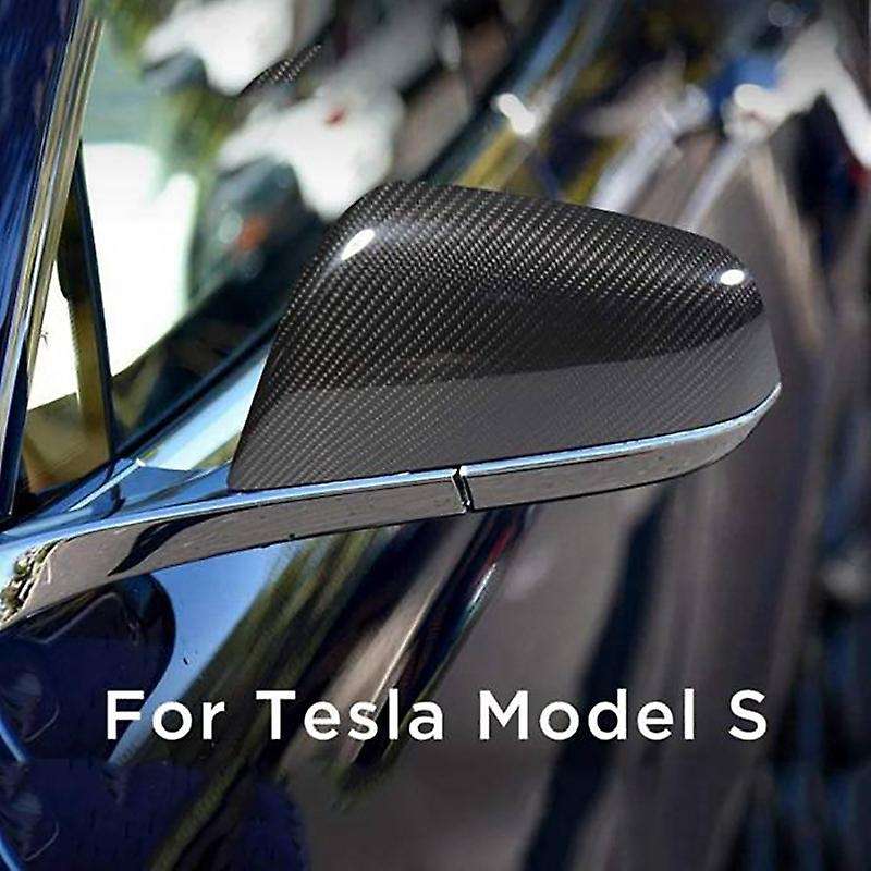 Car Dry Carbon Fiber Side Mirror Cover for Model S 2017-2020 Rear View Mirror Cover Trim Accessories