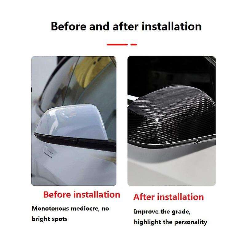 Car Dry Carbon Fiber Side Mirror Cover for Model S 2017-2020 Rear View Mirror Cover Trim Accessories