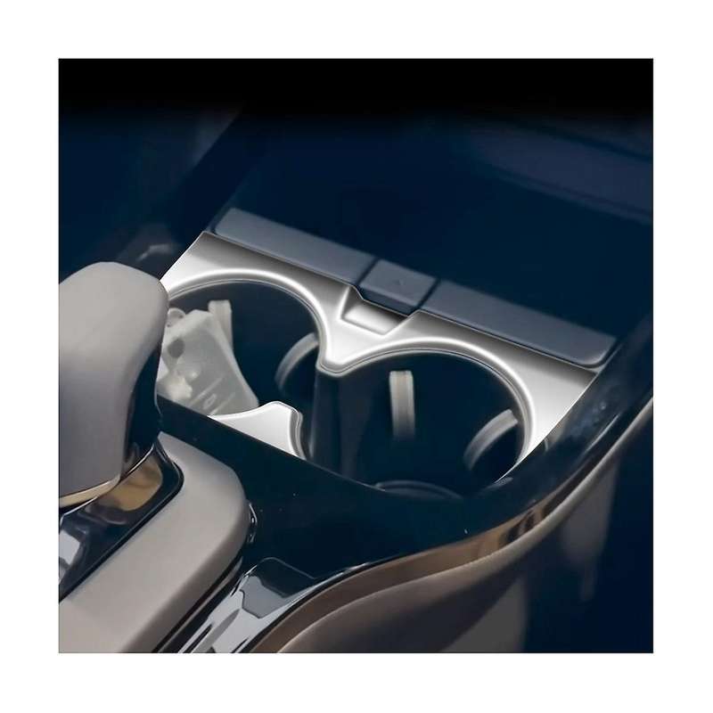 Car Dumb Silver Center Console Water Cup Holder Decoration Cover Trim Stickers for Prius 60 Series