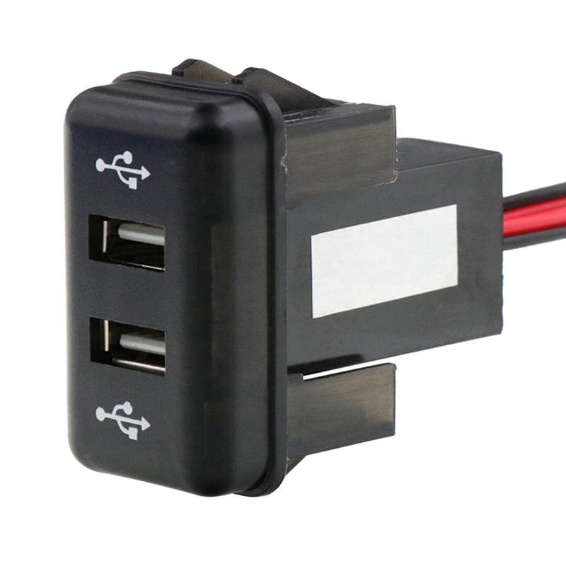 Car Dual USB Car Charger Power Socket with LED Light for FH12