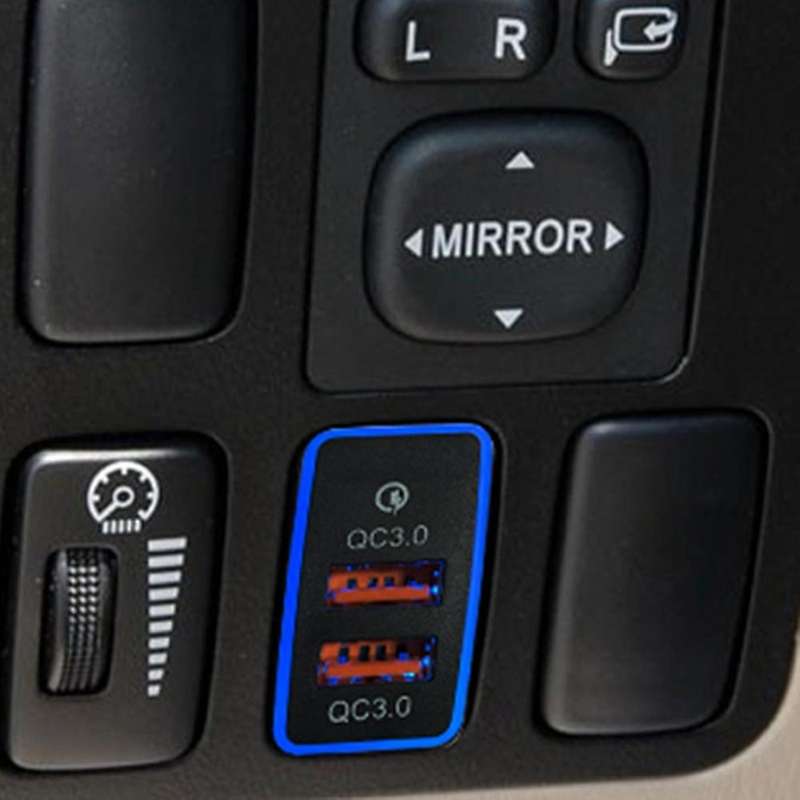 Car Dual Usb 3.0 Fast Charger 12-24v Car Charger with Led Ambient Light Suitable For