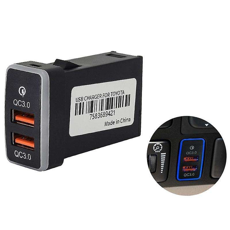 Car Dual Usb 3.0 Fast Charger 12-24v Car Charger with Led Ambient Light Suitable For