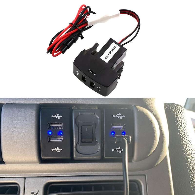 Car Dual Usb Charger 5v 2.1a Car Usb Power Socket Car Accessories for Truck Stralis Hi-way Eurocarg