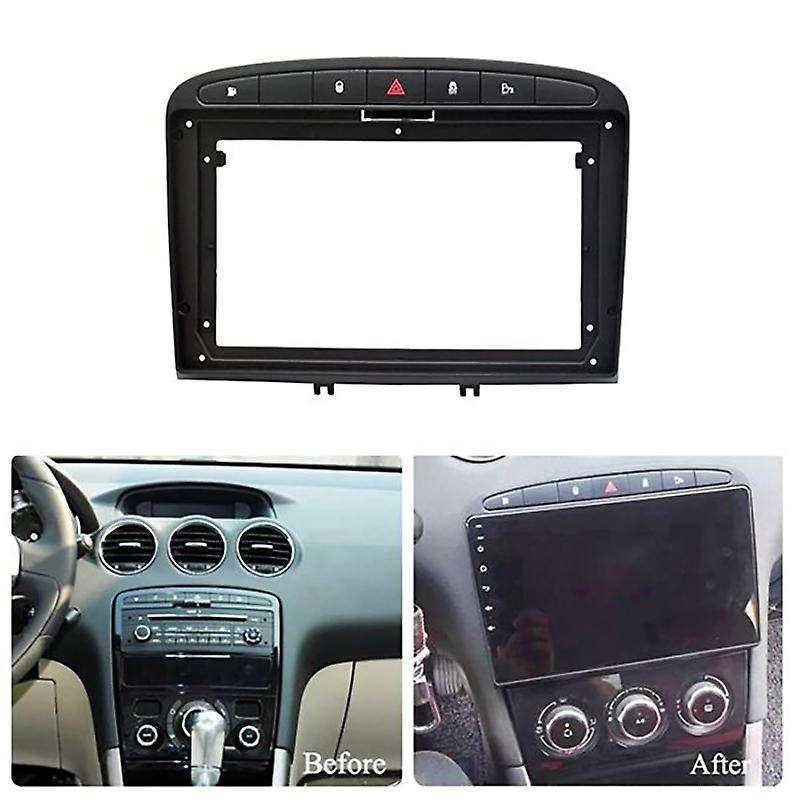 Car DVD Frame Audio Fitting Adaptor Dash Trim Kits Facia Panel 9Inch for 408 08-16 Double Din Radio
