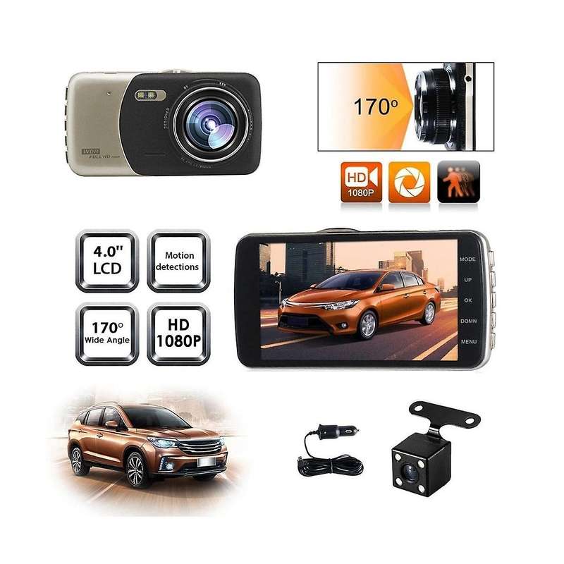 Car Dvr 4inch Dual Lens Car Camera Dvr Camcorder Full Hd 1080p Night Vision Dash Cam Parking Record