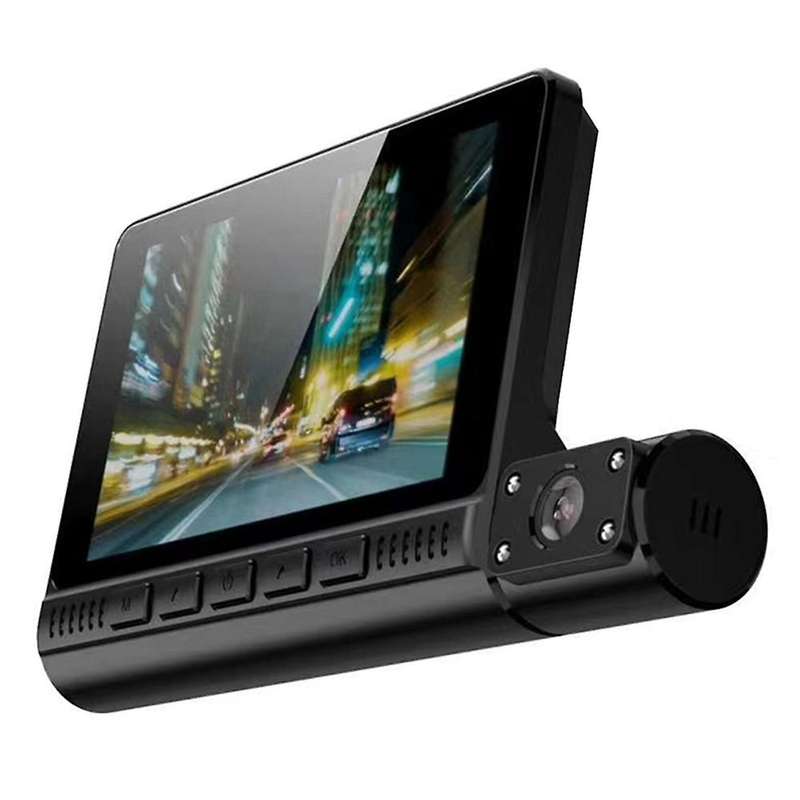 Car DVR 3 Lens 4.0-Inch Screen Full HD 1080P, After Connecting -Down Cable, Parking Can Be Monitored