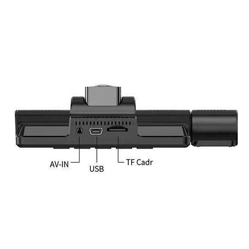 Car DVR 3 Lens 4.0-Inch Screen Full HD 1080P, After Connecting -Down Cable, Parking Can Be Monitored