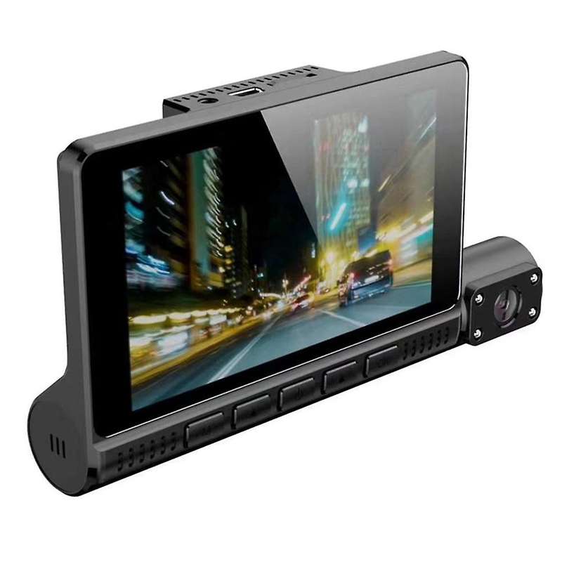 Car DVR 3 Lens 4.0-Inch Screen Full HD 1080P, After Connecting -Down Cable, Parking Can Be Monitored