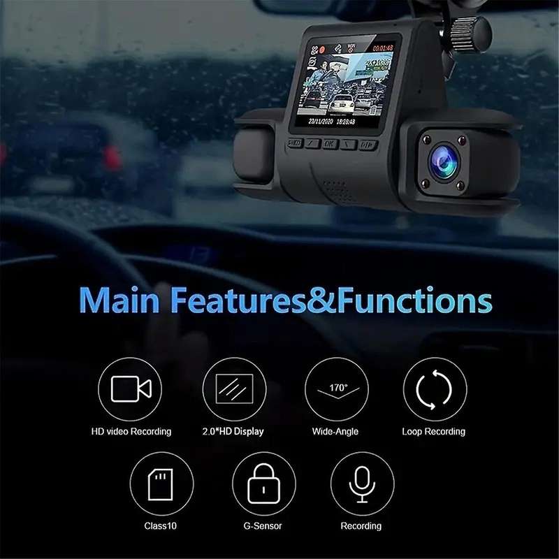 Car DVR Camera 3 Camera Lens Car DVR Dual Lens Camera 1080P HD Dash Camera Video Recorder 24H Parki