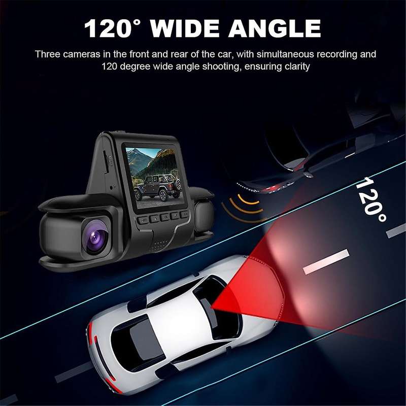Car DVR Camera 3 Camera Lens Car DVR Dual Lens Camera 1080P HD Dash Camera Video Recorder 24H Parki
