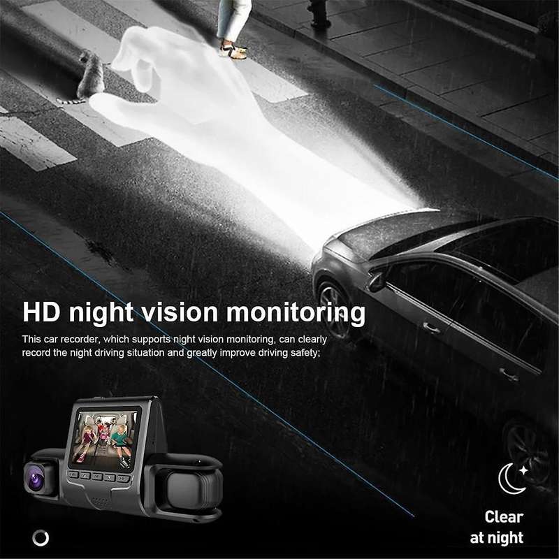 Car DVR Camera 3 Camera Lens Car DVR Dual Lens Camera 1080P HD Dash Camera Video Recorder 24H Parki