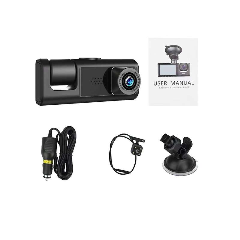 Car Dvr 3 Camera Lens Hd 1080p Dash Camera Dual Lens Dashcam Video Recorder 24h Parking Monitoring