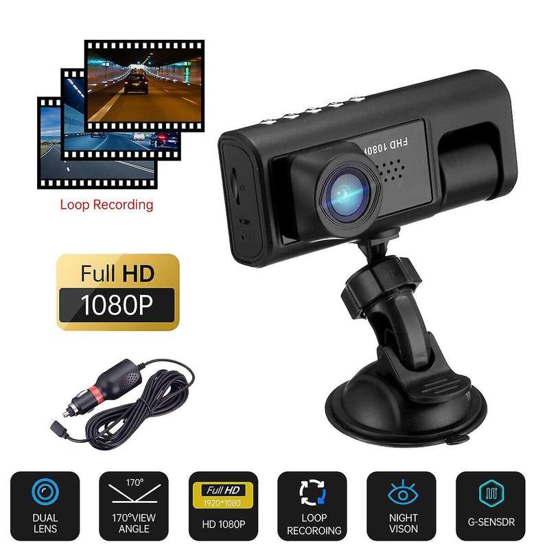 Car Dvr Hd 1080p 3-lens Inside Vehicle Dash Camthree Way Camera Dvrs Recorder Video Registrator Dash