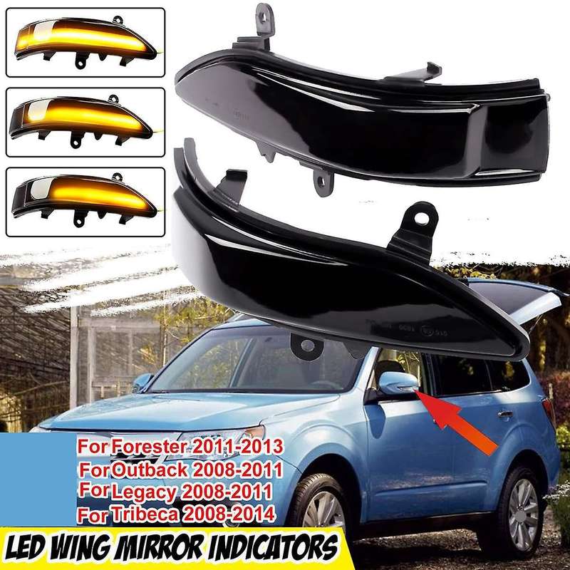 Car Dynamic LED Rearview Mirror Light Turn Signal Light for Tribeca Legacy 2008-2011