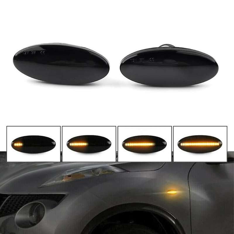 Car Dynamic LED Fender Side Marker Turn Signal Lights for Dualis Juke Micra March Micra