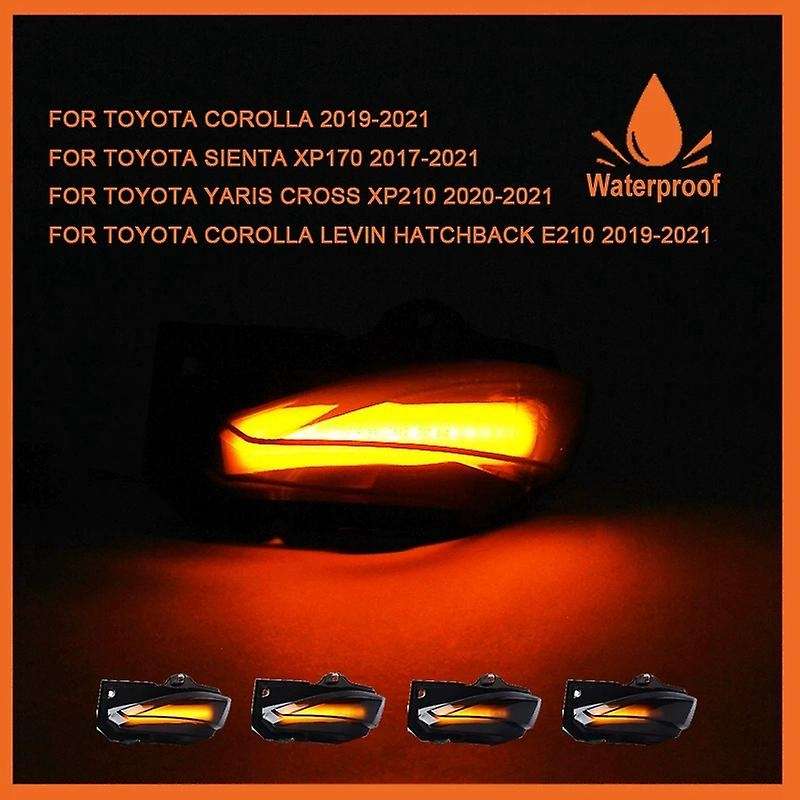 Car Dynamic LED Turn Signal Light Rearview Mirror Lamp for 2019-2021 Yaris