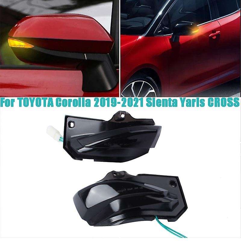 Car Dynamic LED Turn Signal Light Rearview Mirror Lamp for 2019-2021 Yaris
