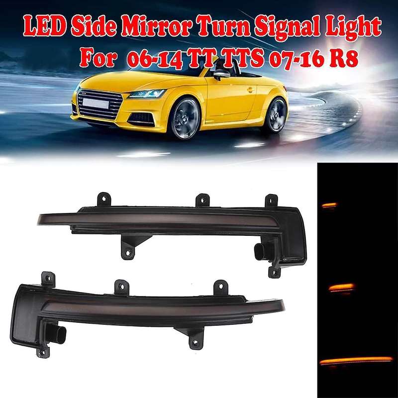 Car Dynamic LED Turn Signal Light Rearview Mirror Light Indicator Blinker for TT TTS MK2 8J 2007-201