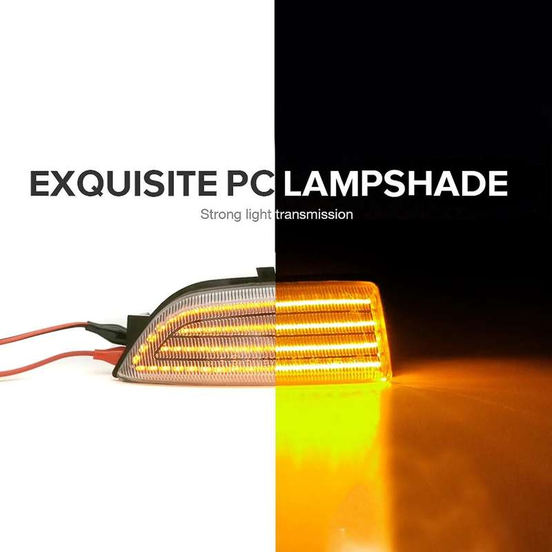 Car Dynamic LED Turn Signal Rearview Mirror Lights Blinker for Everest 2015-2019 T6 Clear