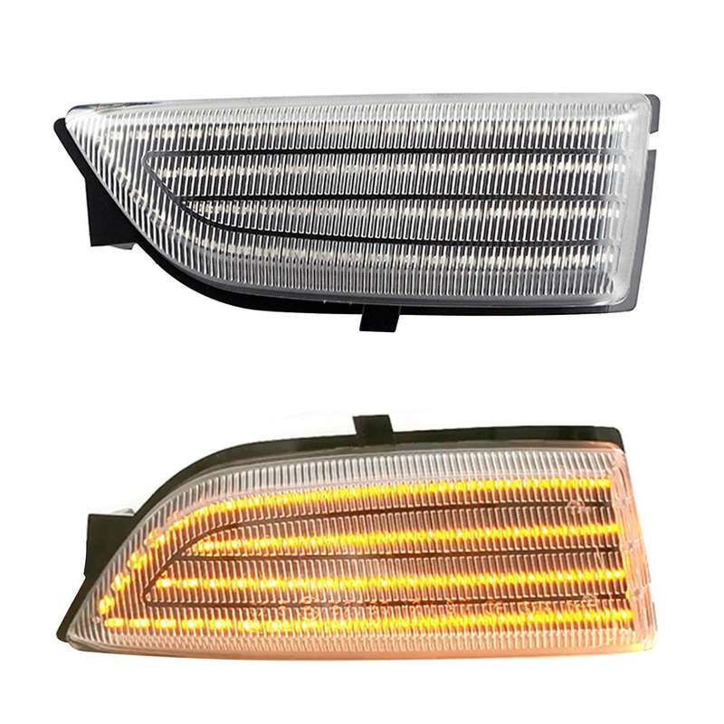 Car Dynamic LED Turn Signal Rearview Mirror Lights Blinker for Everest 2015-2019 T6 Clear