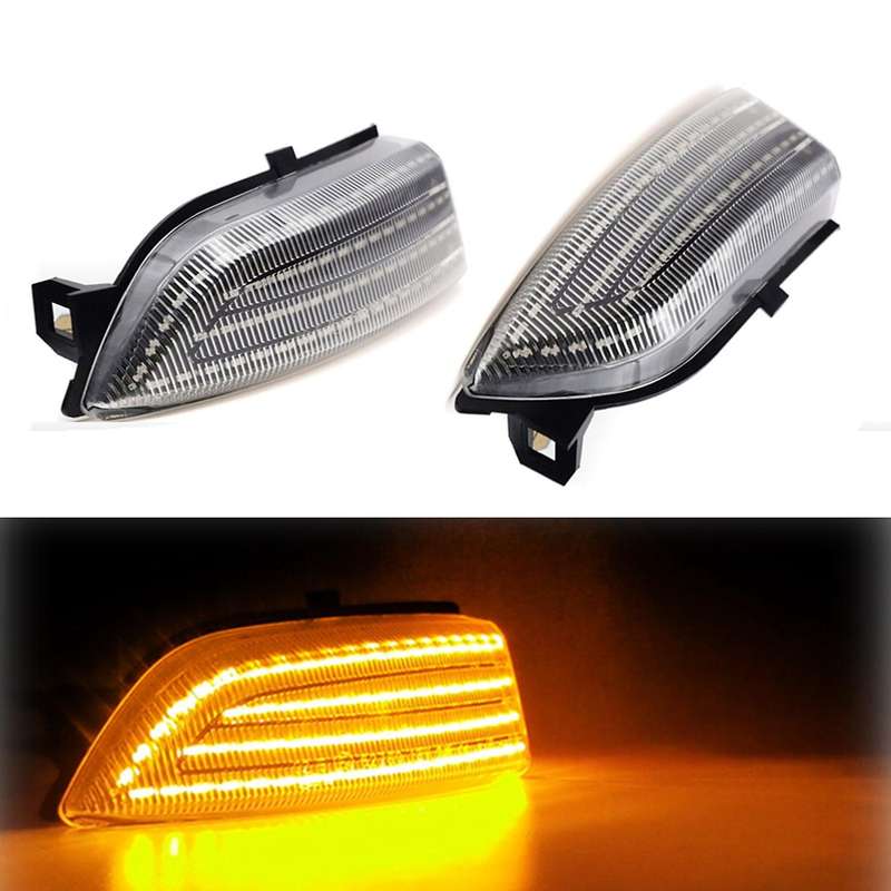 Car Dynamic LED Turn Signal Rearview Mirror Lights Blinker for Everest 2015-2019 T6 Clear