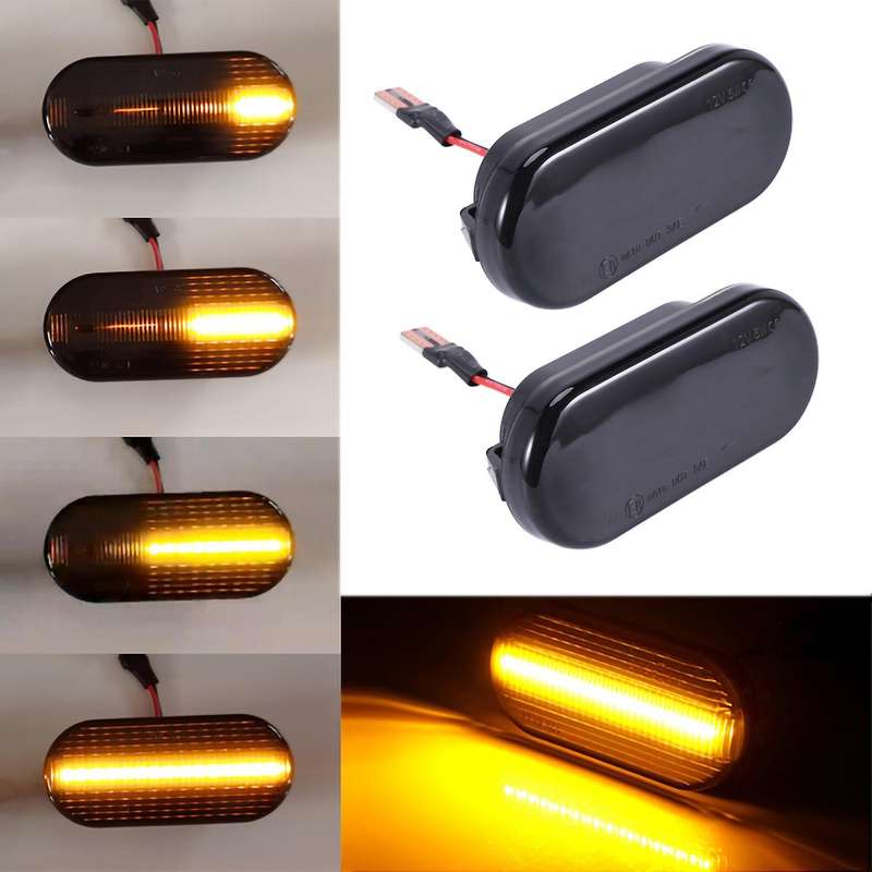 Car Dynamic Water Light Led Foliate Turn Signal for Golf 3 4 3Bg Sb6 Black
