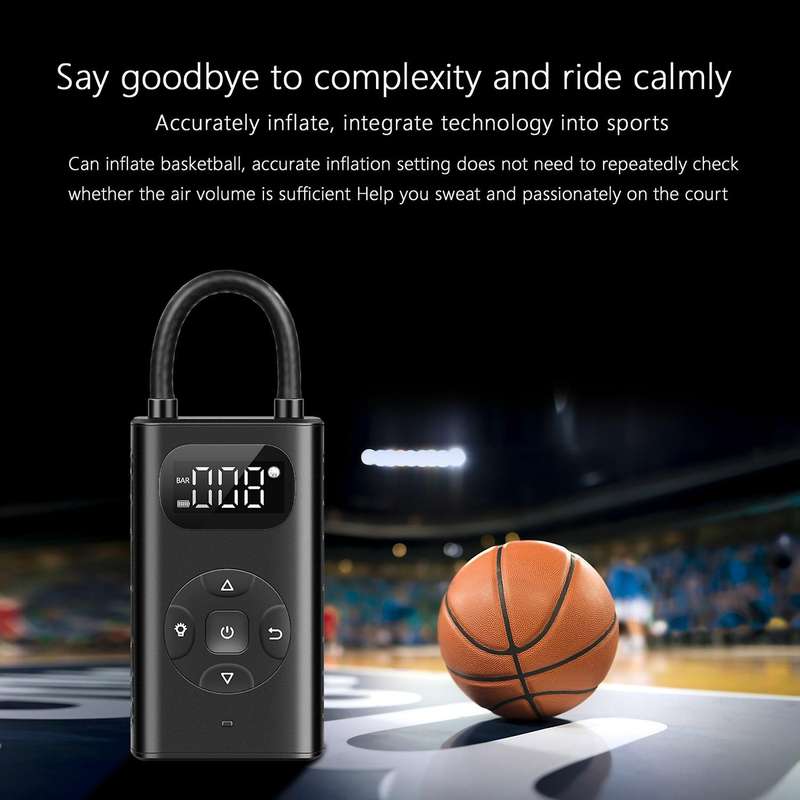 Car Electrical Air Pump Smart Air Pump Compressor Tire Inflator 5000MAh for Motorcycle Bicycle Baske