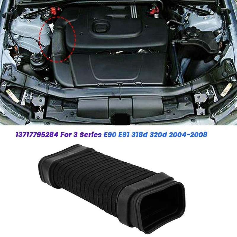 Car Engine Air Intake Hose Rubber Dust Cover 13717795284 for 3 Series E90 E91 318d 320d 2004-2008 In