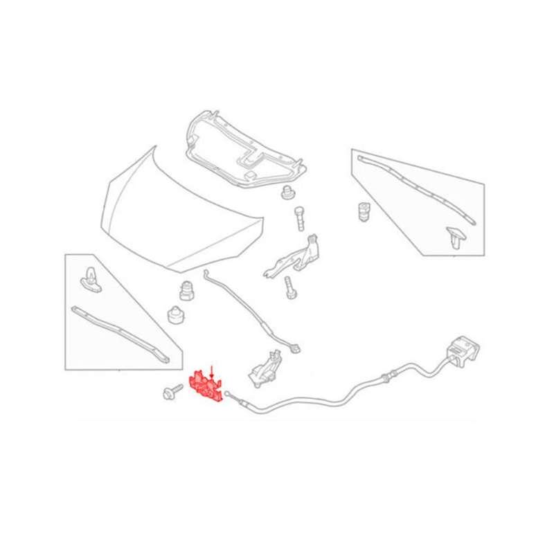 Car Engine Compartment Lock Safety Hook for -5 2011-2017 Hood Lock Kr11-56-620 6010-14-054424p