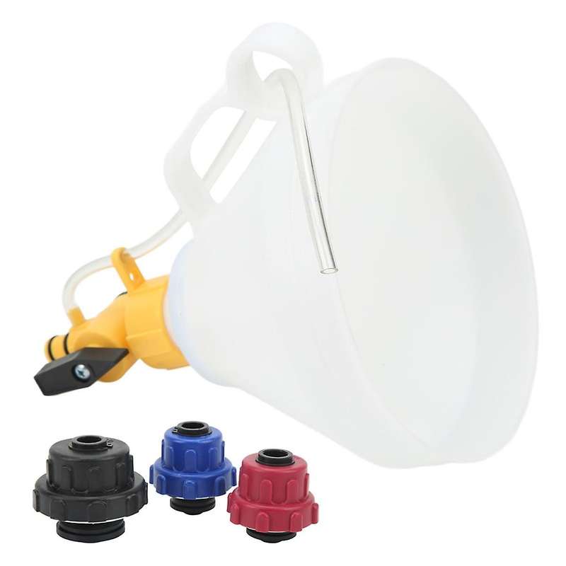 Car Engine Coolant Refilling Funnel Auto Cooling System Filling Garage Tools with 3 Adapters For