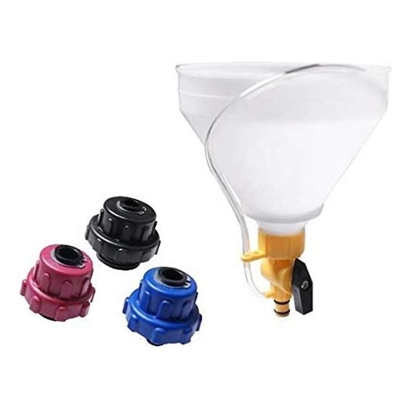 Car Engine Coolant Refilling Funnel Auto Cooling System Filling Garage Tools with 3 Adapters For