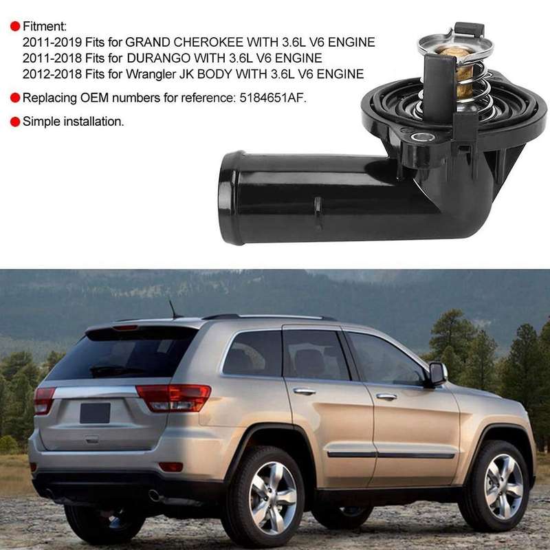 Car Engine Coolant Thermostat Housing Replacement for Wrangler Thermostat Housing Engine Cooling Va